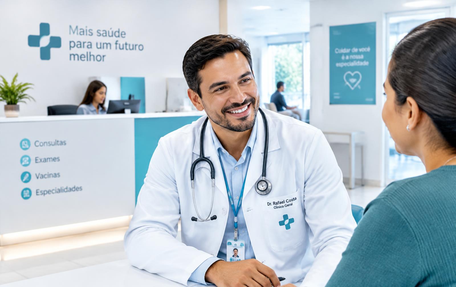 Médico atendendo paciente na MGM Serviços Médicos